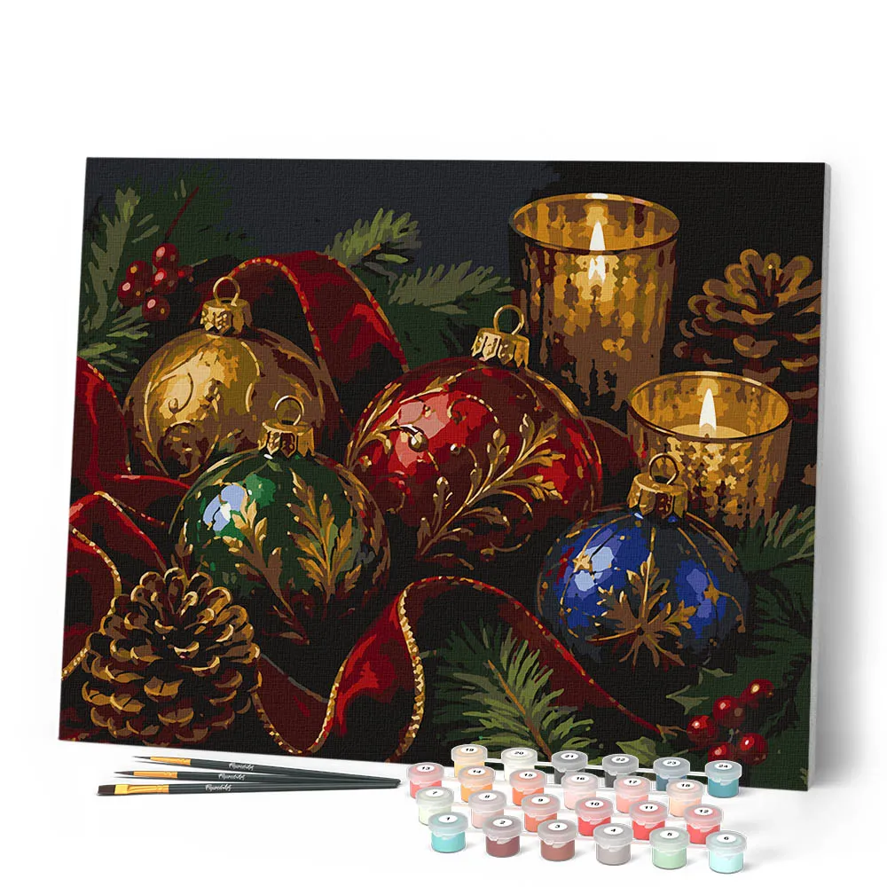 Figured'Art Kerstballen 1 schilderen op nummer 40x50 cm gemiddeld