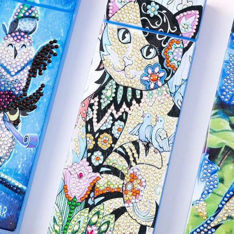 Figured'Art Kat diamond painting pennendoos 21x7 cm opbergbox