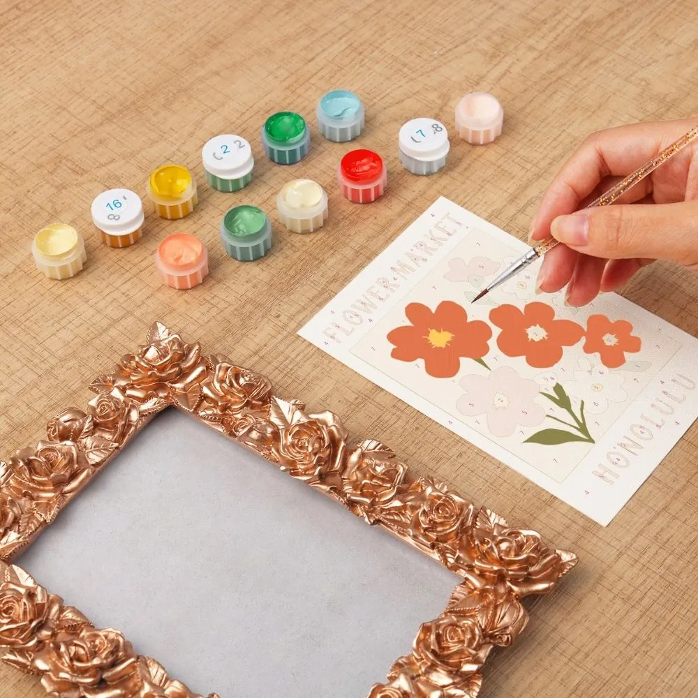 Figured'Art Mini Bloemenmarkt Honolulu schilderen op nummer 15,7x9,7cm lijst