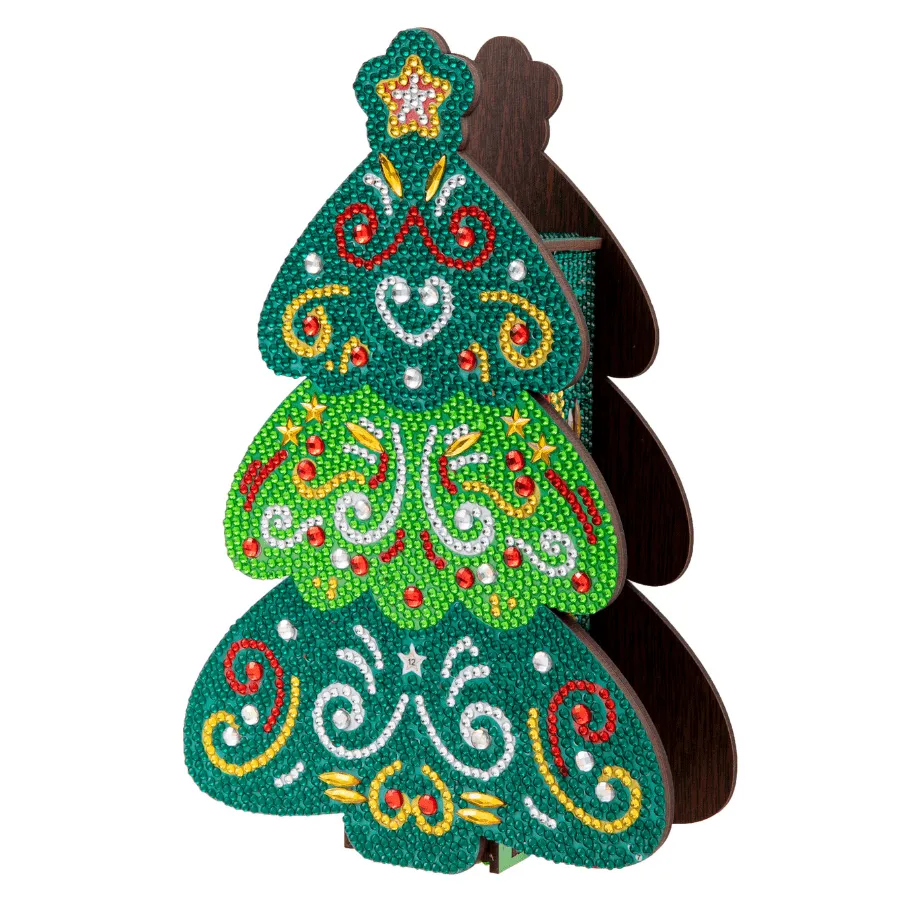 Craft Buddy Crystal Art Festive houten dozen knutselset 2 stuks ster
