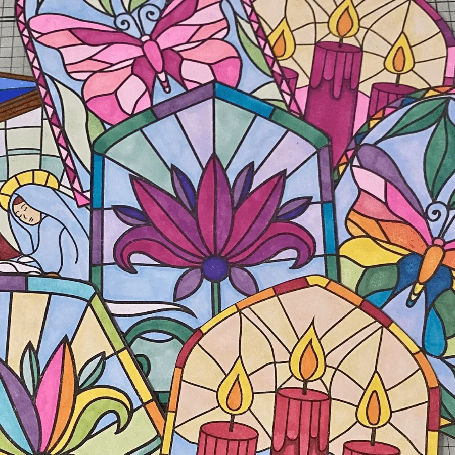 Craft Buddy Floral Radiance stempel glas-in-lood bloem A6