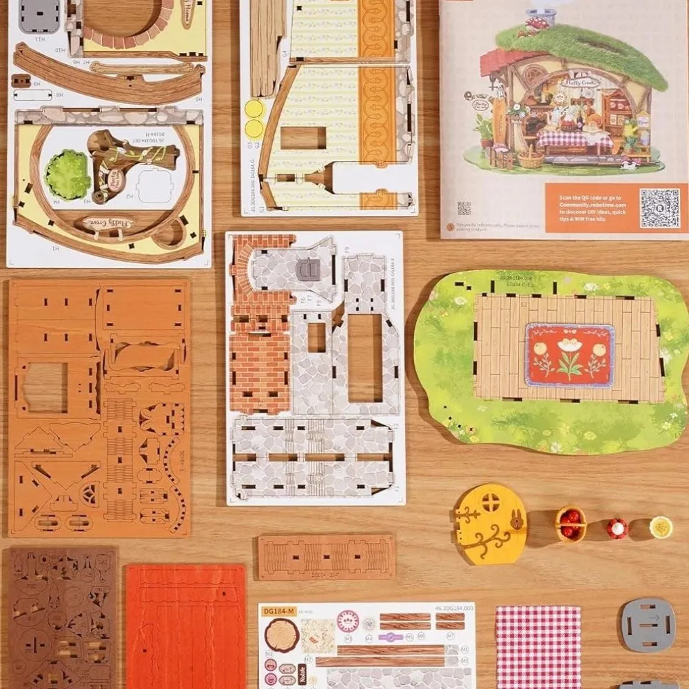 Figured'Art Het huis in het bos miniatuurhuisje 3D puzzel met led