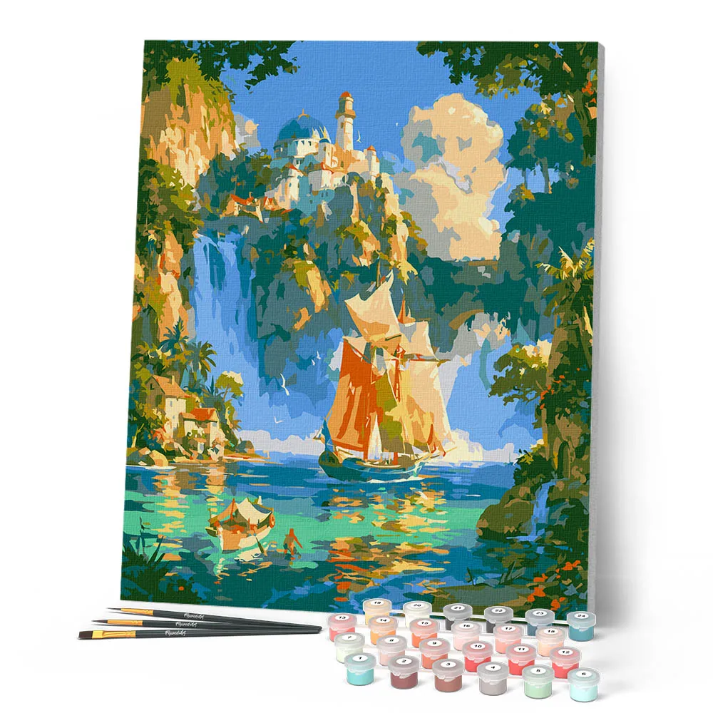 Figured'Art Odysseus' reis schilderen op nummer 40x50cm fantasie zee