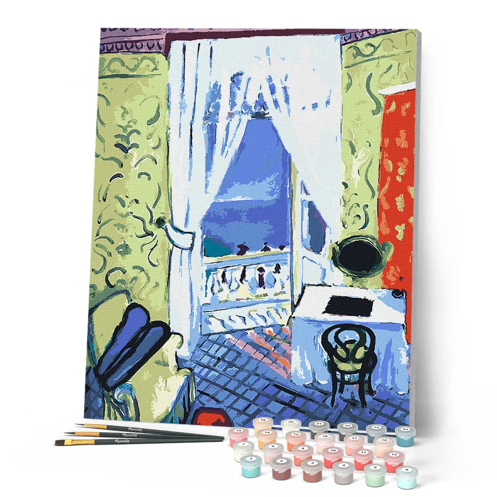 Figured'Art Interieur met vioolkoffer Matisse schilderen op nummer 40x50