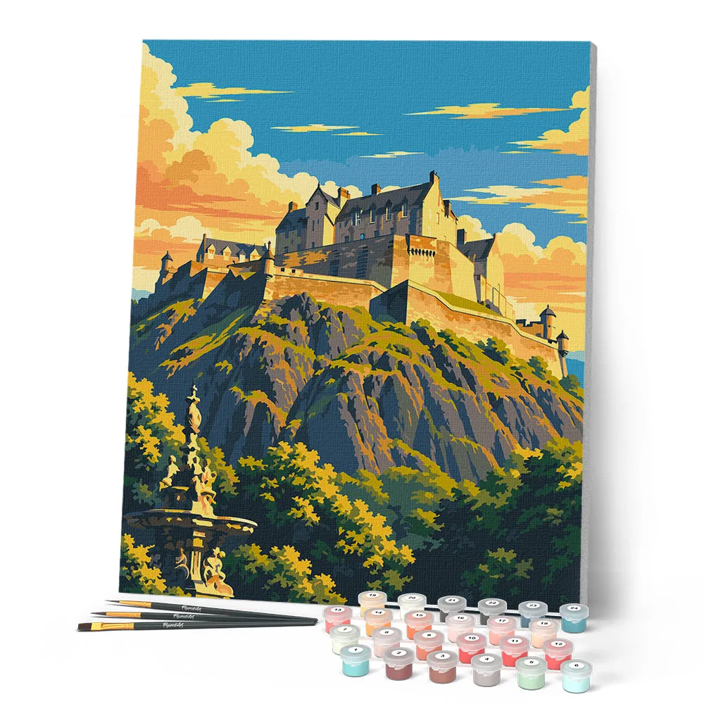 Figured'Art Kasteel van Edinburgh schilderen op nummer 40x50cm