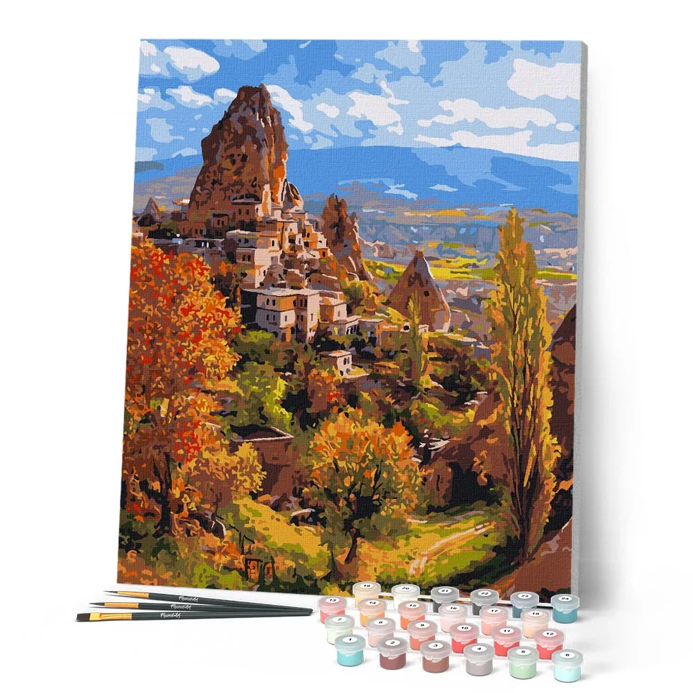 Figured'Art Rotskasteel Cappadocië schilderen op nummer 40x50 cm