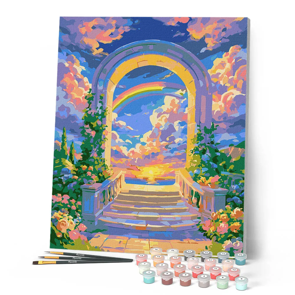 Figured'Art Voorbij de regenboog schilderen op nummer 40x50 cm