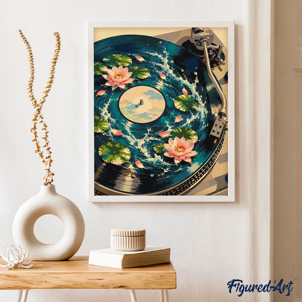 Figured'Art Lotus in Ritme schilderen op nummer 40x50 abstract
