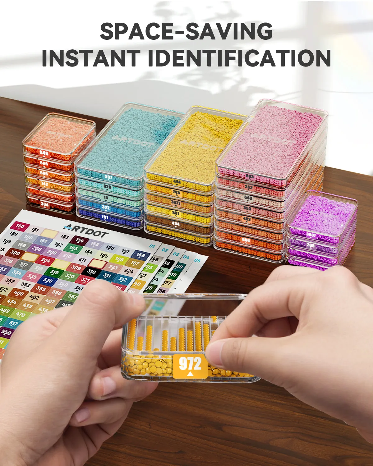ARTDOT diamond painting bakjes 15 stuks met deksel en stickers
