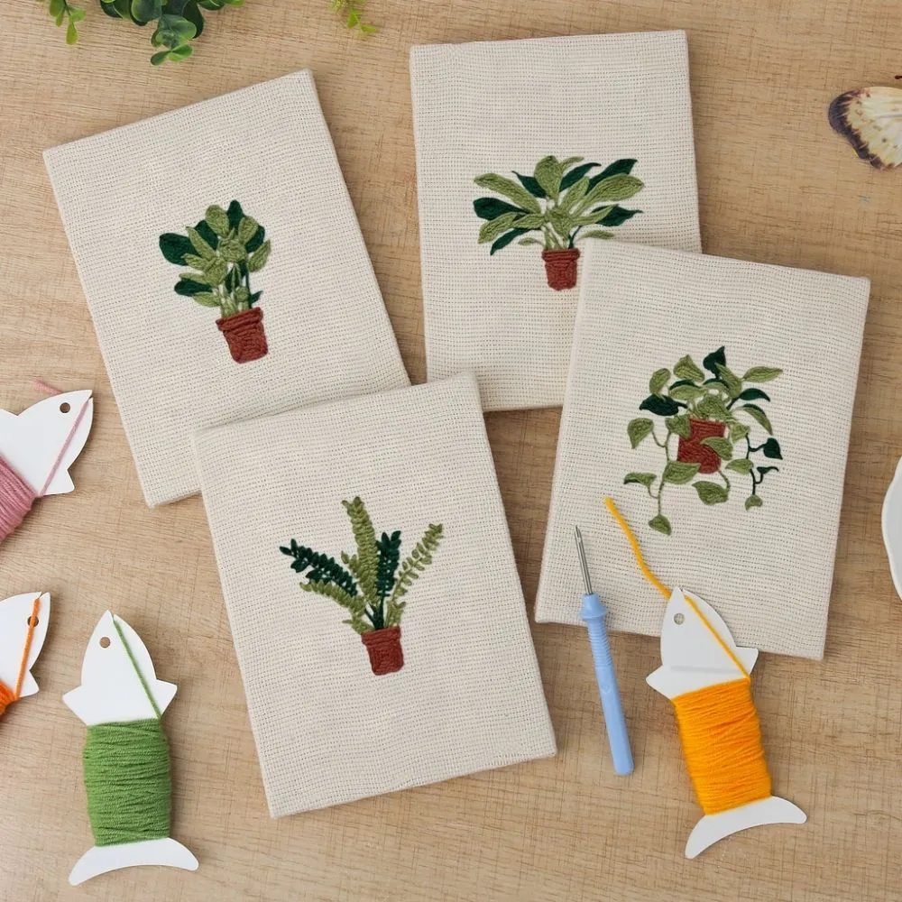 Figured'Art Botanische Schoonheid punch needle set 4 stuks frames