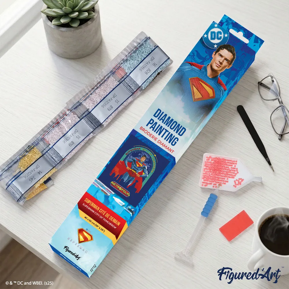 Figured'Art Superman Stad van Morgen diamond painting 40x50cm