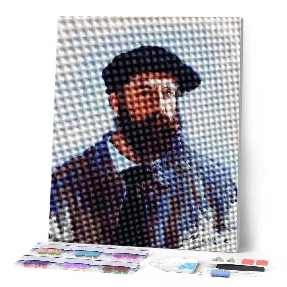Figured'Art Zelfportret met baret Monet diamond painting 40x50 cm