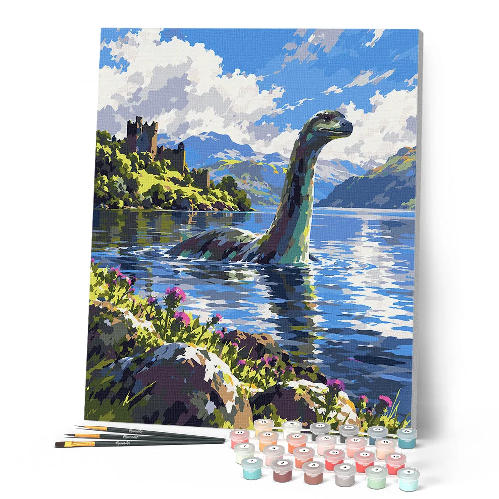 Figured'Art Loch Ness Monster Schilderen op Nummer 40x50 gemiddeld
