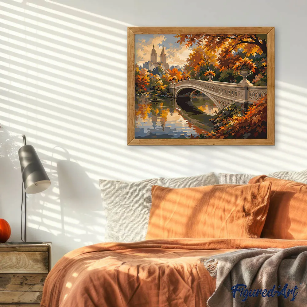 Figured'Art Central Park Bow Bridge schilderen op nummer 40x50 cm