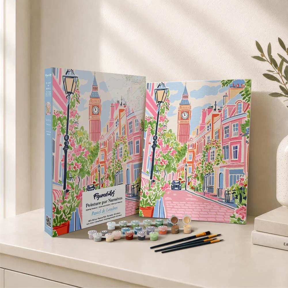 Figured'Art Londen in Pasteltinten schilderen op nummers cadeauset