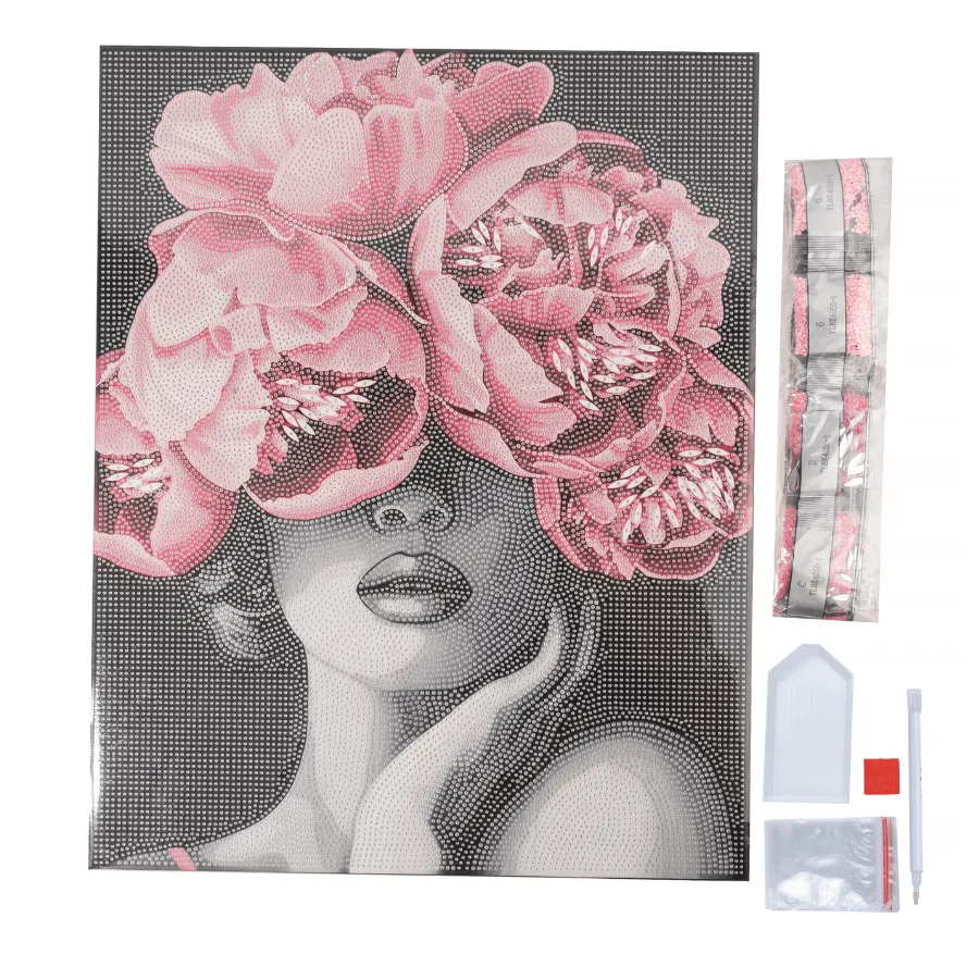 Craft Buddy Crystal Art Black White Portrait diamond painting 40x50cm