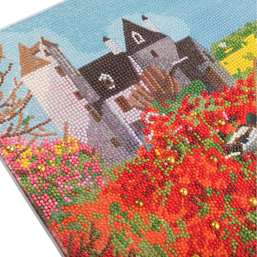 Craft Buddy Crystal Art Castle Beyond Poppies canvas 50x40cm