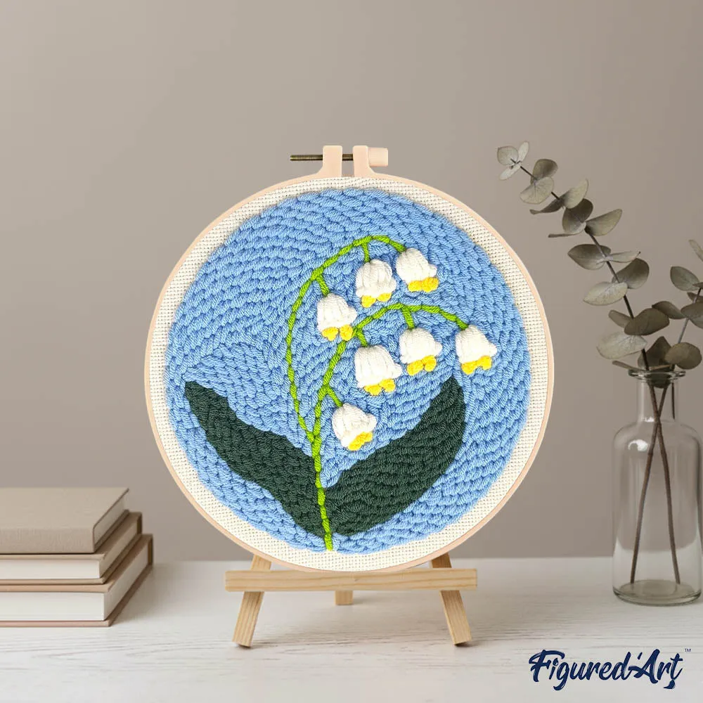 Figured'Art Lelietje-van-dalen punch needle pakket 20 cm wol