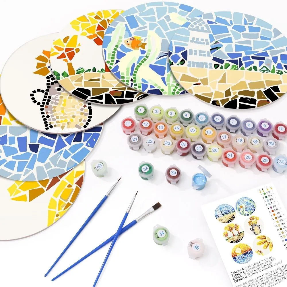 Figured'Art Kustleven placemats schilderen op nummer 20cm 6 stuks