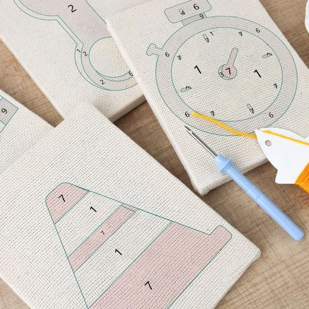 Figured'Art Punch Needle Stedelijke Iconen 2 borduurset 15x20cm 4 stuks