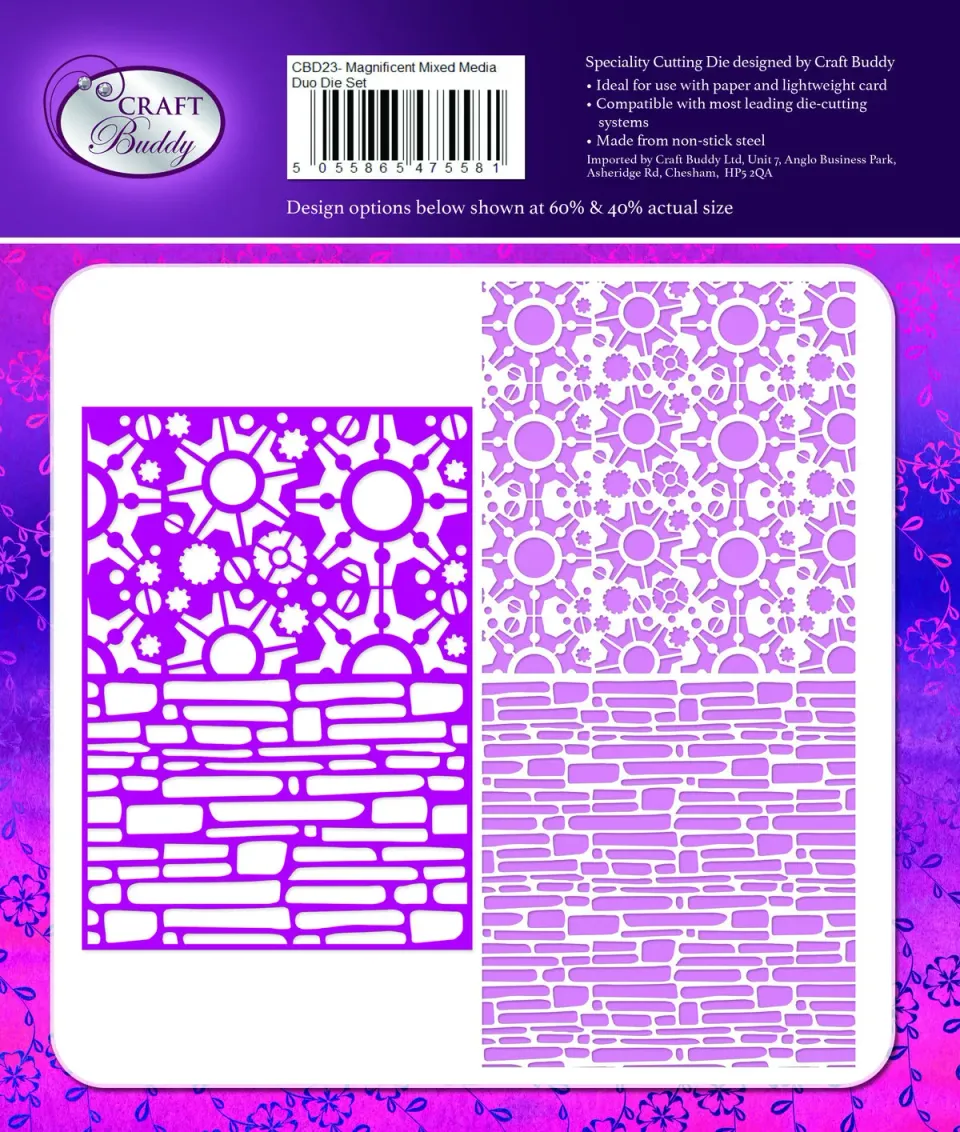 Craft Buddy Magnificent Industrial Duo achtergrond snijmallen A5 set