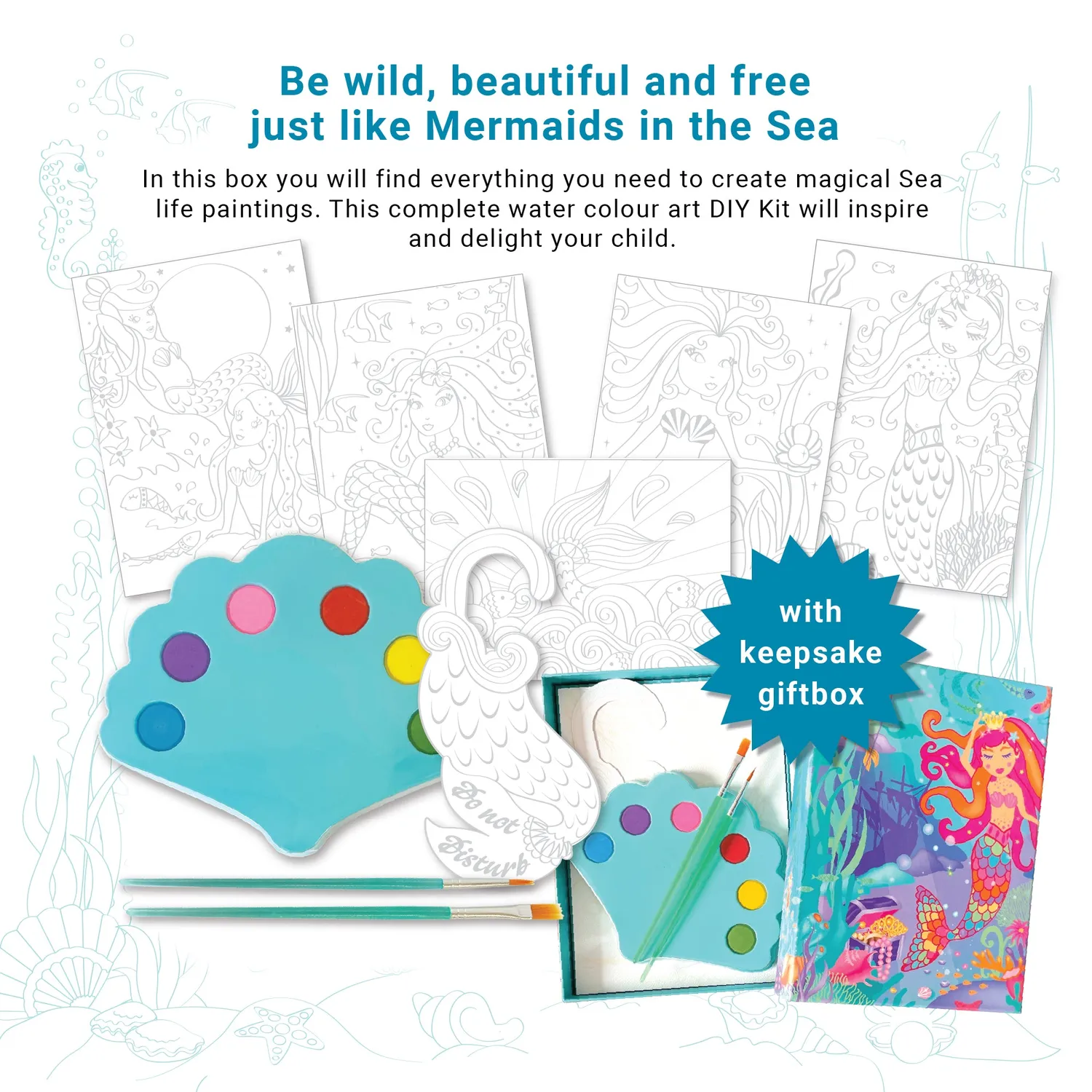 Box Candiy Mermaids Watercolour Art Set verfset 6 kleuren