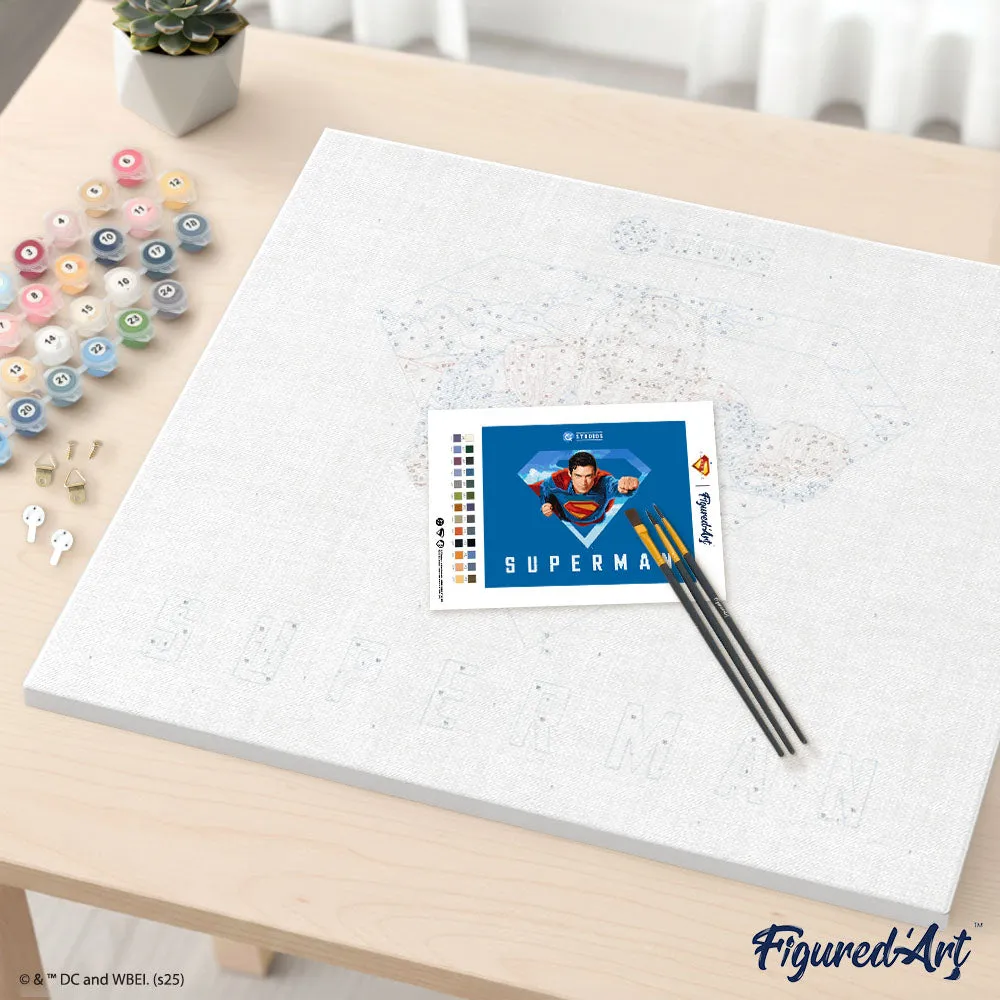 Figured'Art Superman S-schild schilderen op nummer 40x50 cm