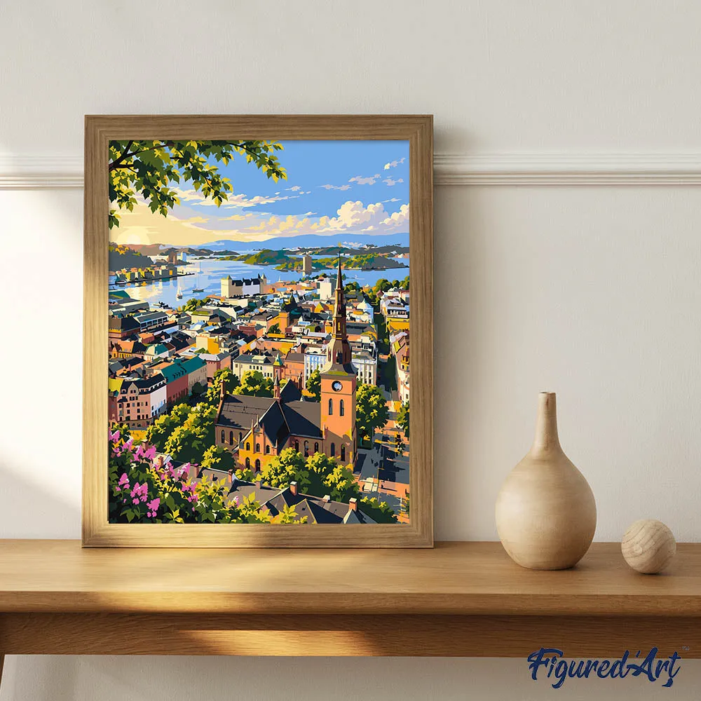 Figured'Art Kathedraal van Oslo schilderen op nummer 40x50cm