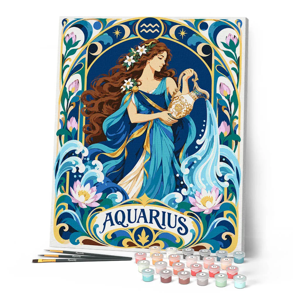 Figured'Art Art Nouveau Sterrenbeeld Waterman schilderen op nummer 40x50