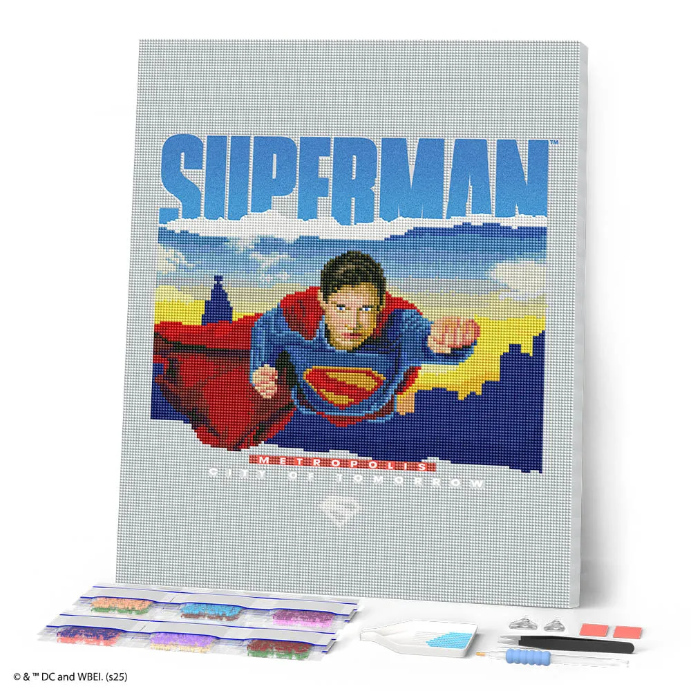 Figured'Art Superman skyline diamond painting 40x50 cm vierkant