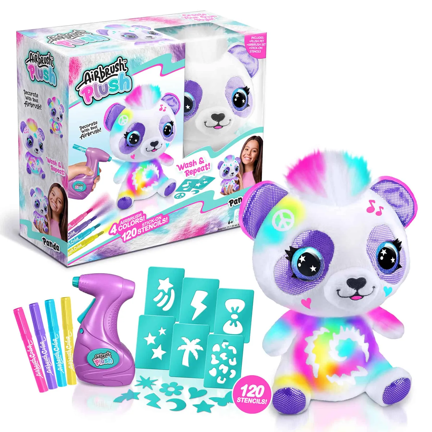 Canal Toys Airbrush Plush Panda knuffel washbaar