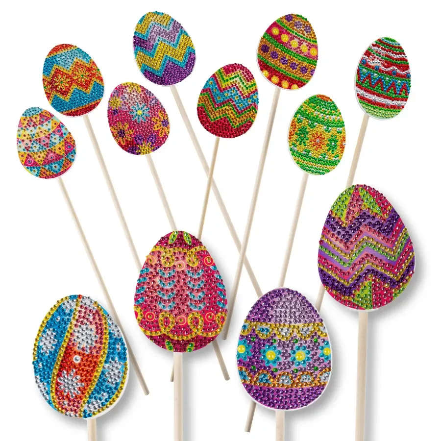 Craft Buddy Crystal Art Easter Sticks paaseieren 12 stuks
