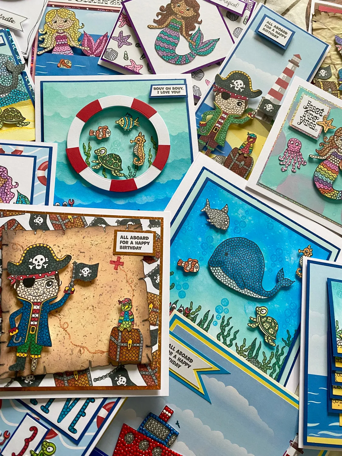 Craft Buddy Pirate Adventure Crystal Art stempelset A6 piraat 8 stuks