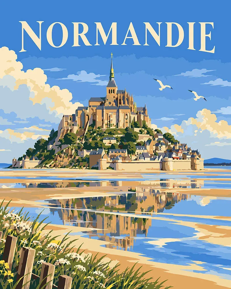 Figured'Art Reisposter Normandië Schilderen op nummer