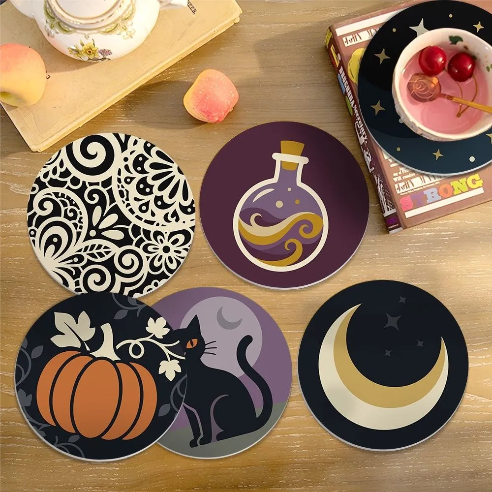 Figured'Art Halloweenmagie schilderen op nummer onderzetters 6 stuks