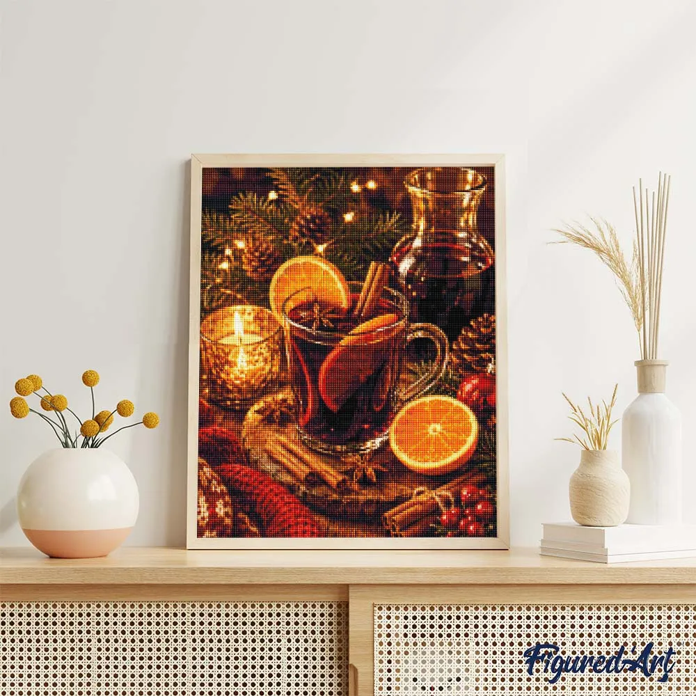 Figured'Art Kerstglühwein diamond painting 40x50 cm full drill