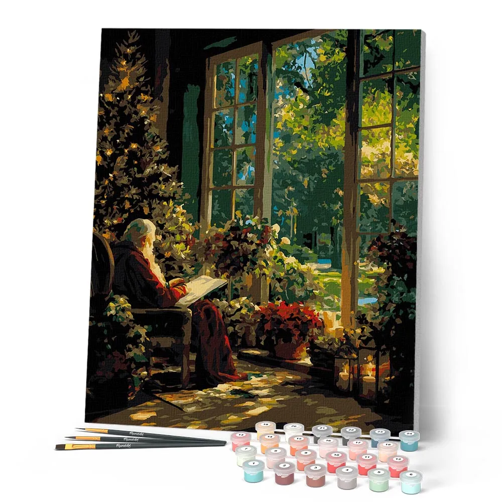 Figured'Art Rustig Moment Kerstman schilderen op nummer 40x50cm