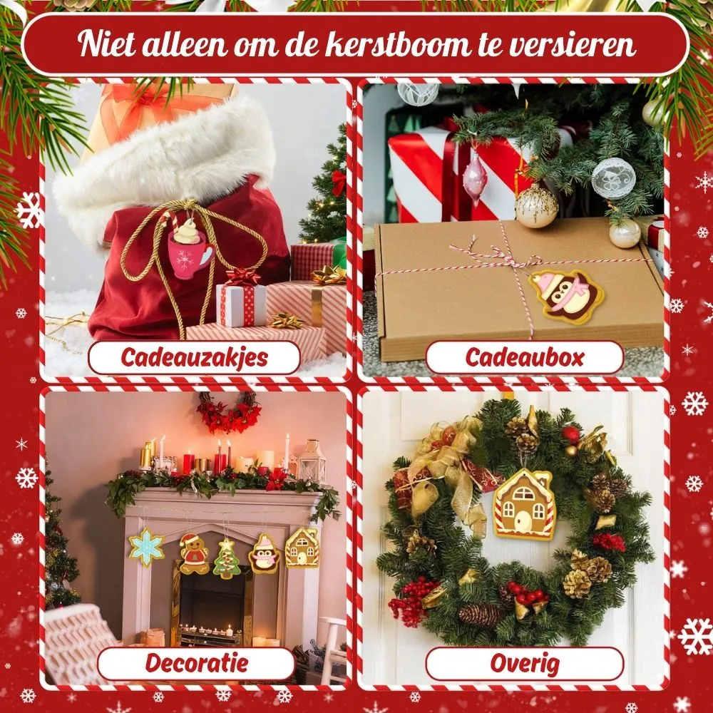Figured'Art Kerstornamenten schilderen op nummers set 8 stuks hout