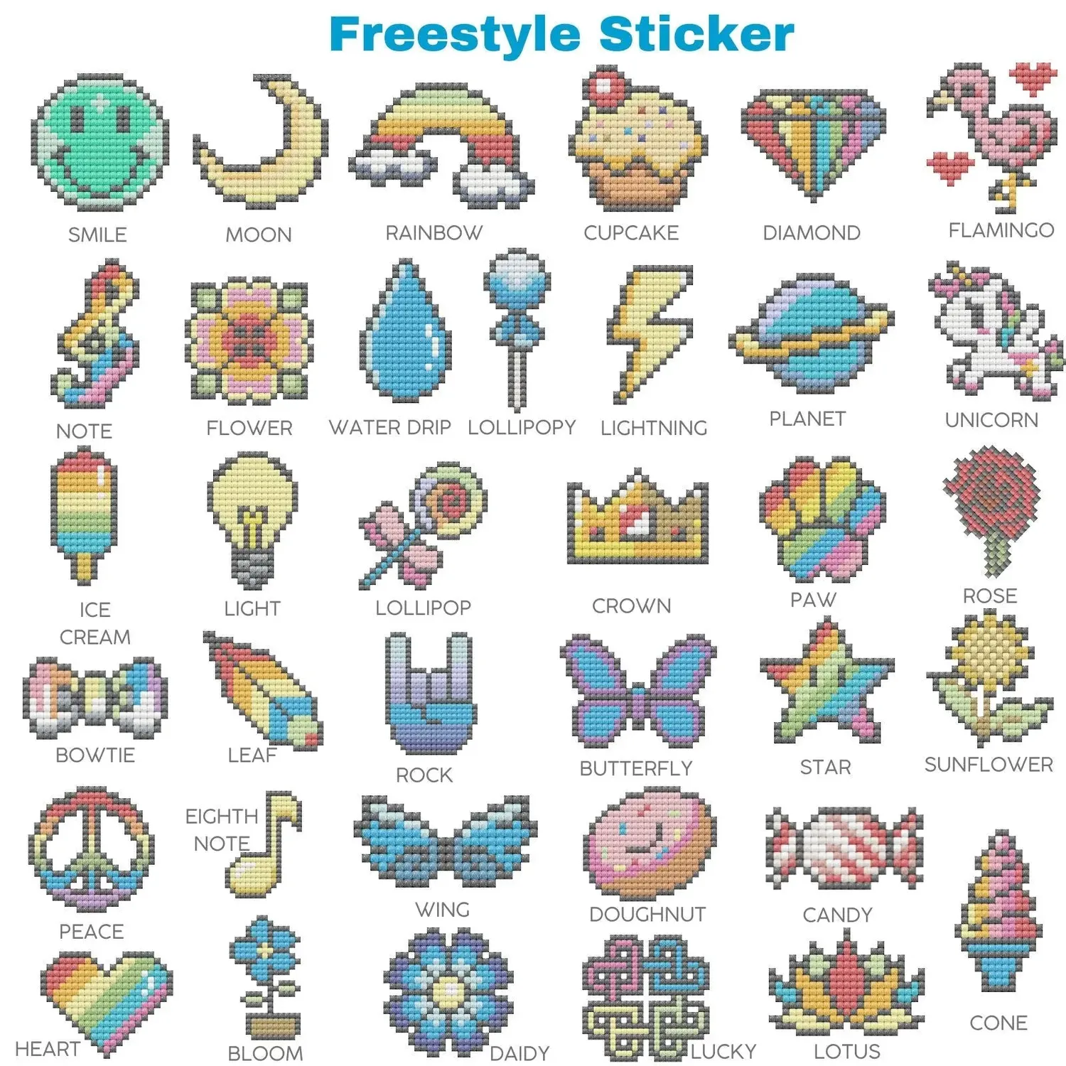 ARTDOT Freestyle Diamond Painting Stickers 38 Stuks DIY Voordeel