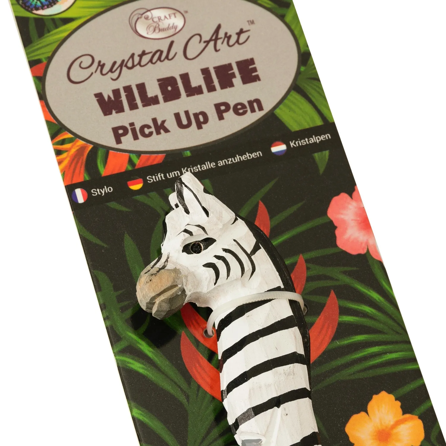 Craft Buddy Crystal Art Zebra oppakpen hout 18 cm