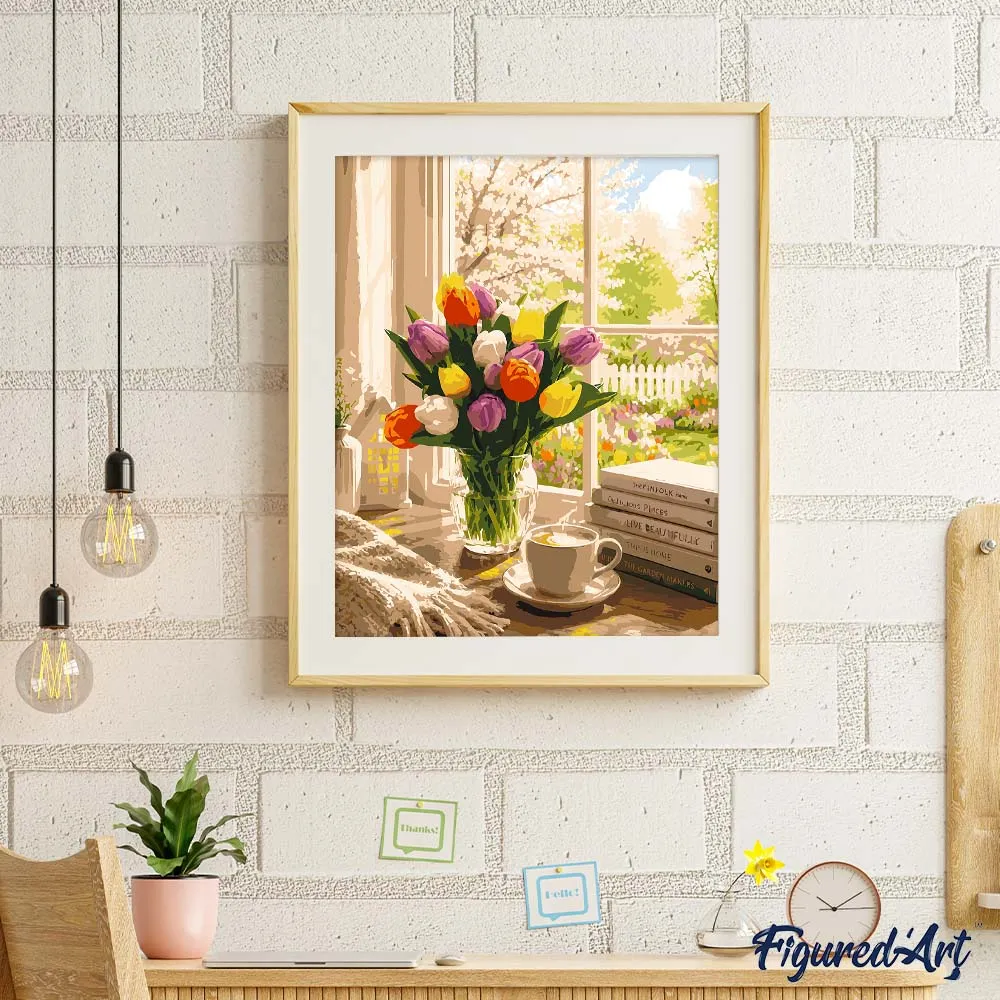 Figured'Art Frisse Beginpunten schilderen op nummer 40x50 cm lente
