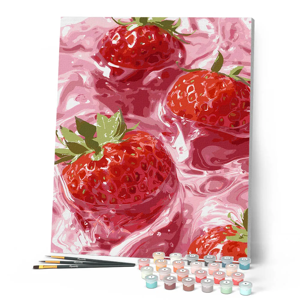 Figured'Art Aardbeidroom schilderen op nummer 40x50 cm fruit