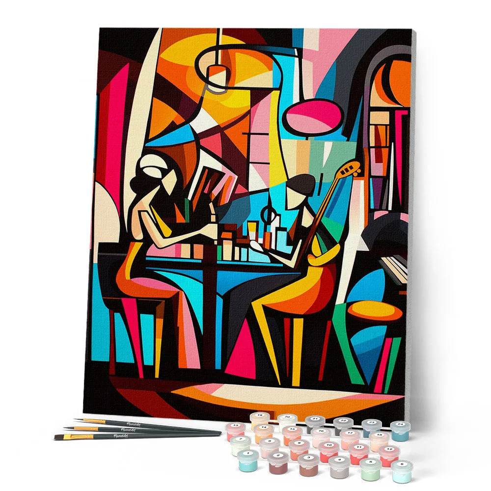 Figured'Art Gedurfd Abstract Jazzbar schilderen op nummer 40x50 cm