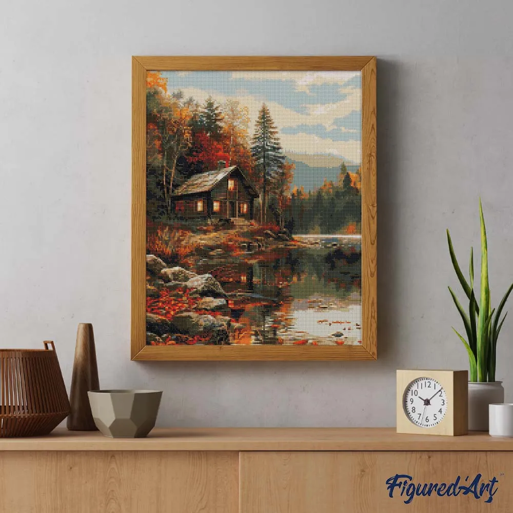 Figured'Art Diamond Painting Herfstmeer Hut 40x50 cm Full Drill