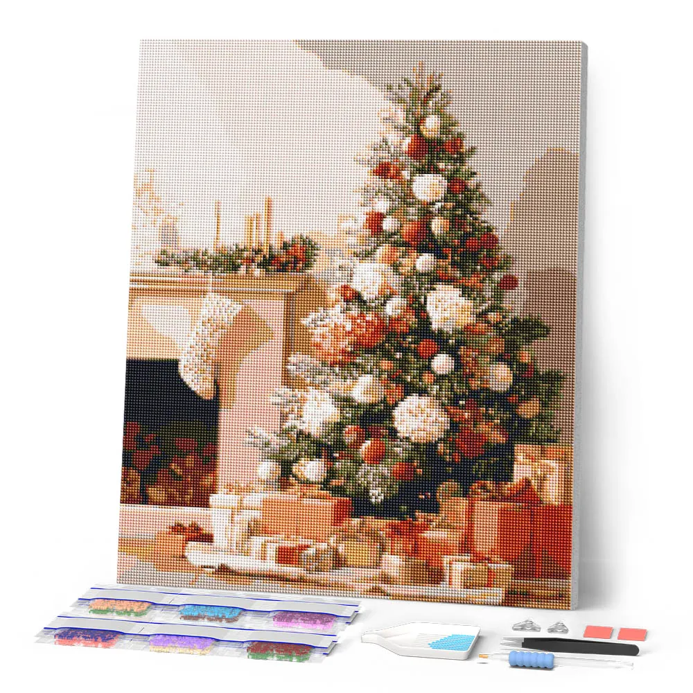 Figured'Art Elegante Feestdecoraties diamond painting full drill kerst