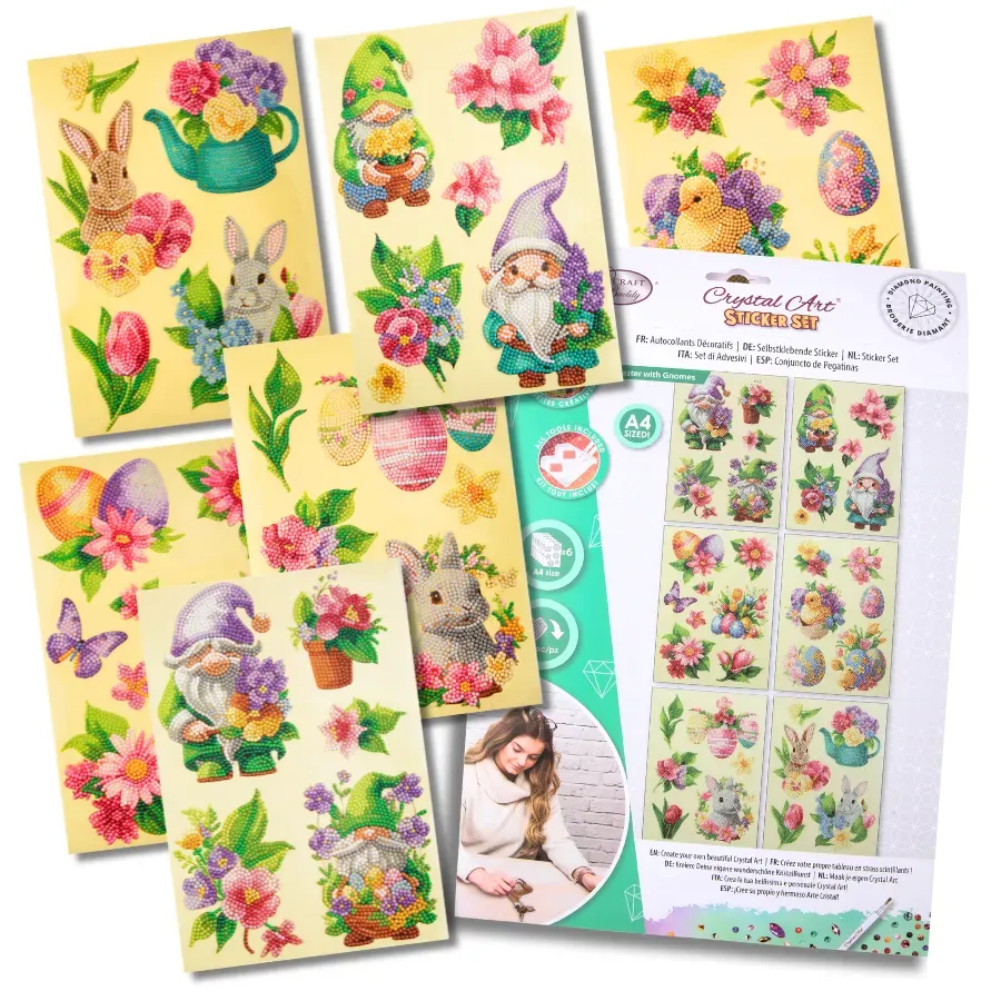 Craft Buddy Crystal Art Easter With Gnomes stickers 35 stuks