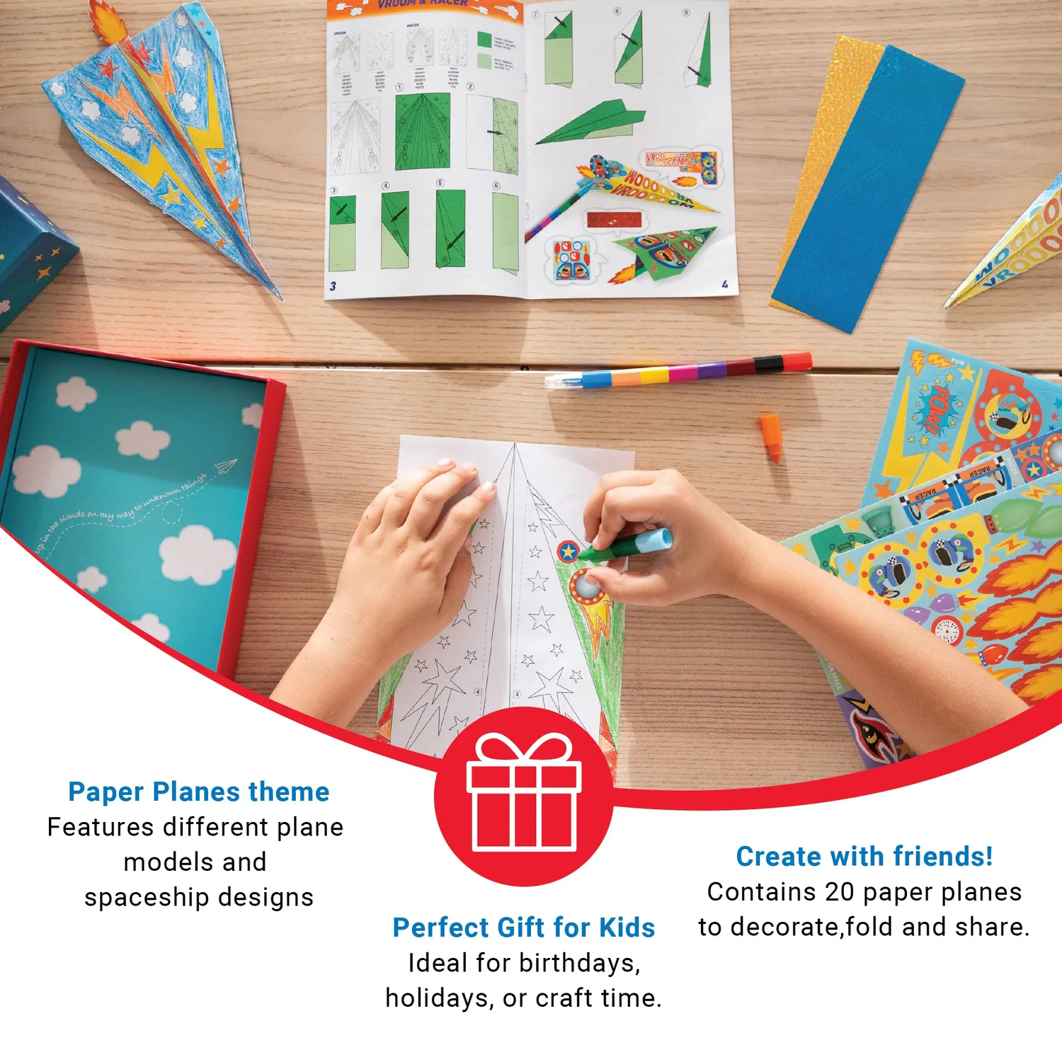 Box Candiy Paper Planes Colour-in vouwset 20 stuks krijt