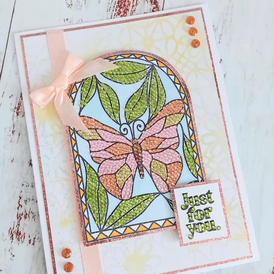 Craft Buddy Stained Glass Butterfly Of Light stempel A6 vlinder