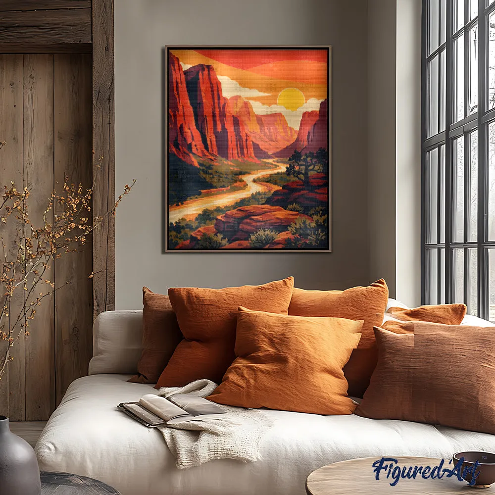 Figured'Art Diamond Painting Zion National Park Utah Landschap