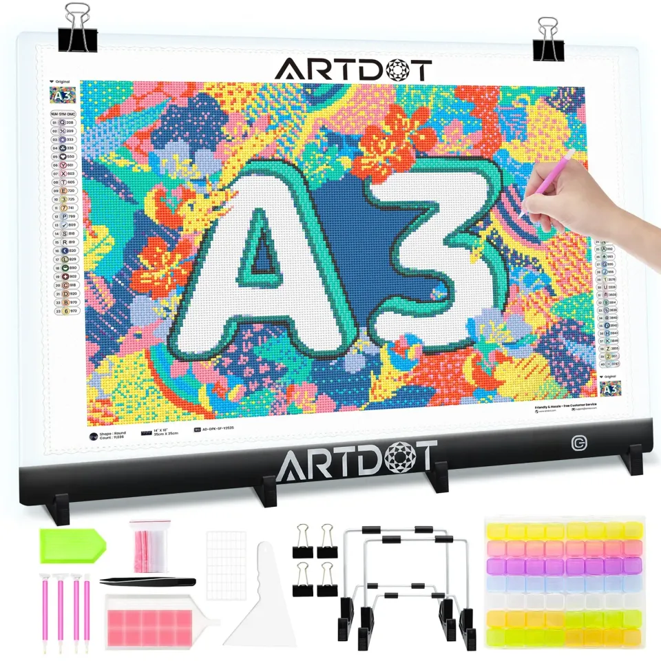 ARTDOT A3 lightpad diamond painting LED lichtbak dimbaar